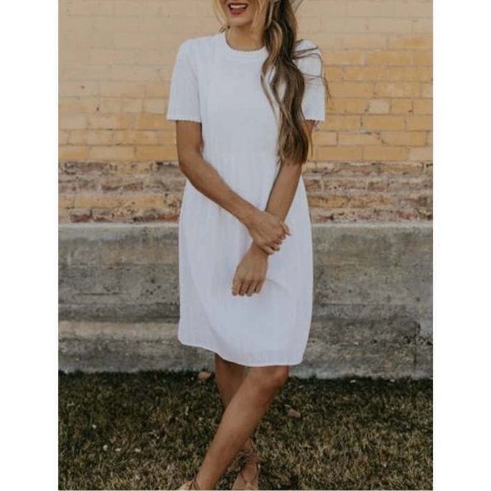 NEW Roolee Mom Alexis Nursing Dress Size Small White 100% Cotton